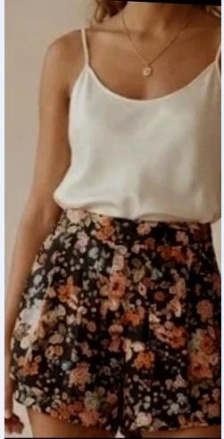 Falda Pantalón Fluida Floral Stradivarius - Talla S